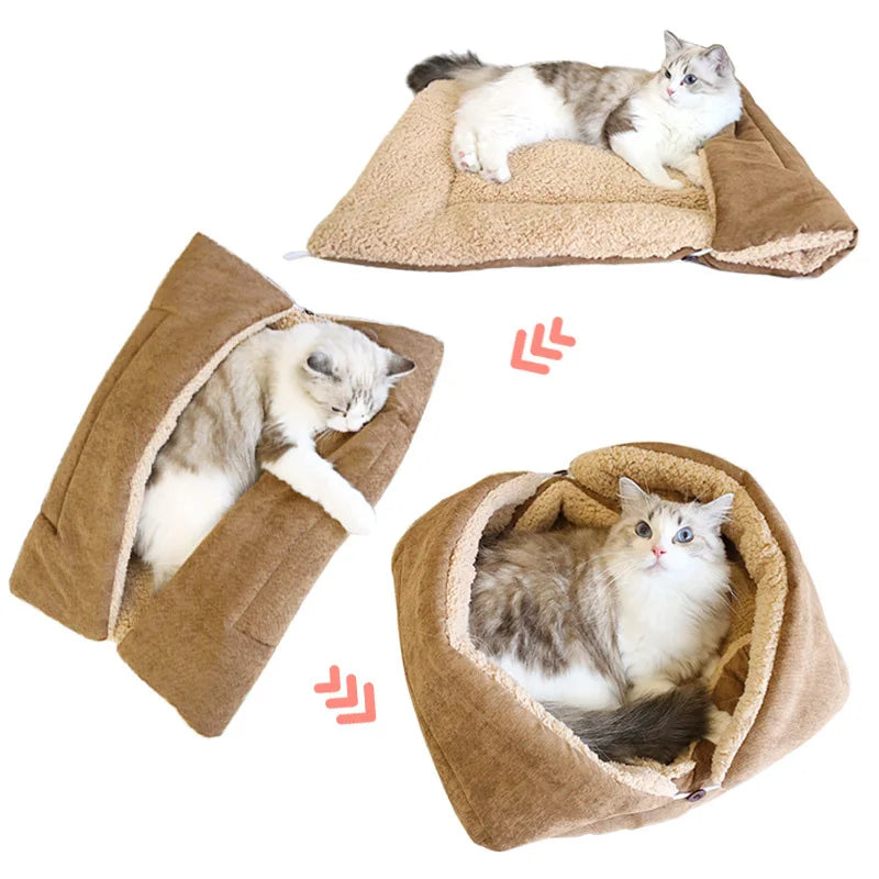 Warm Foldable Multifunctional Cat Bed